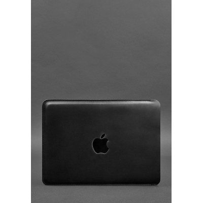Шкіряний чохол для MacBook 14 дюйм Чорний Crazy Horse BlankNote