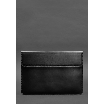 Кожаный чехол-конверт на магнитах для MacBook 13 Черный BlankNote