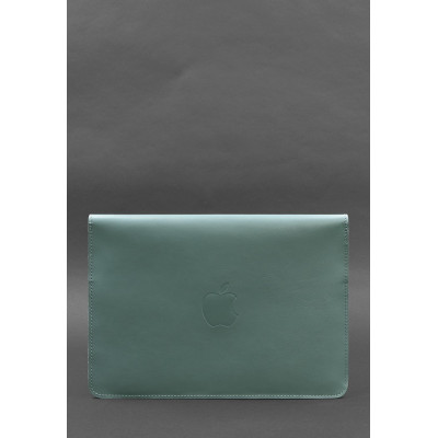 Кожаный чехол-конверт на магнитах для MacBook 14 Бирюзовый BlankNote