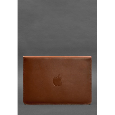 Кожаный чехол-конверт на магнитах для MacBook 14 Светло-коричневый BlankNote