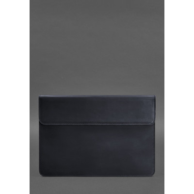Кожаный чехол-конверт на магнитах для MacBook 14 Синий Crazy Horse BlankNote