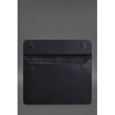 Кожаный чехол-конверт на магнитах для MacBook 14 Синий Crazy Horse BlankNote