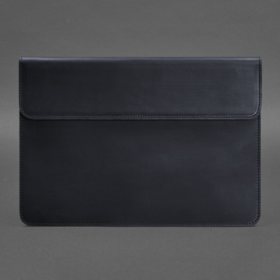 Кожаный чехол-конверт на магнитах для MacBook 14 Синий Crazy Horse BlankNote
