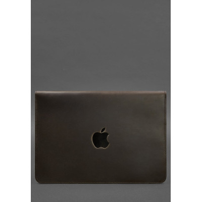 Кожаный чехол-конверт на магнитах для MacBook 15 дюйм Темно-коричневый BlankNote Кожаный чехол-конверт на магнитах для MacBook 15 дюйм Темно-коричневый BlankNote