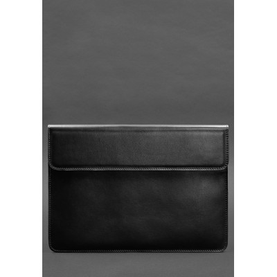 Кожаный чехол-конверт на магнитах для MacBook 15 дюйм Черный BlankNote