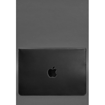 Шкіряний чохол-конверт на магнітах для MacBook 15 дюйм Чорний Crazy Horse BlankNote Шкіряний чохол-конверт на магнітах для MacBook 15 дюйм Чорний Crazy Horse BlankNote