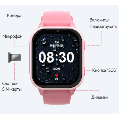 Розумний годинник з відеодзвінком Wonlex KT19 PRO 8GB Pink (SBWKTP8P) Розумний годинник з відеодзвінком Wonlex KT19 PRO 8GB Pink (SBWKTP8P)