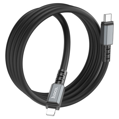 Кабель для зарядки hoco. X85 Strength Type-C на Lightning TPE PD 20W OD 6 мм Black