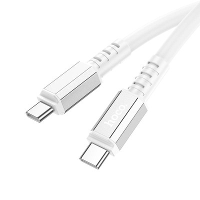 Кабель для зарядки hoco. X85 Strength Type-C на Type-C TPE 60W OD 6 мм White