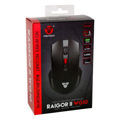 Игровая беспроводная Мышка Fantech WG10 Raigor II чувствительность от 800 / 2000 DPI скорость 30 IPS Black Игровая беспроводная Мышка Fantech WG10 Raigor II чувствительность от 800 / 2000 DPI скорость 30 IPS Black