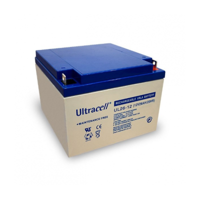 Акумуляторна батарея Ultracell UL26-12 AGM 12V 26 Ah Сірий (10542)