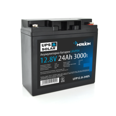 Аккумуляторная батарея Merlion LiFePO4 12.8V 24AH для ИБП