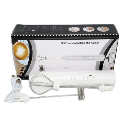Пеновзбиватель ручной RIAS USB Speed Adjustable Milk Frother 2 насадки White (3_02732) Пеновзбиватель ручной RIAS USB Speed Adjustable Milk Frother 2 насадки White (3_02732)