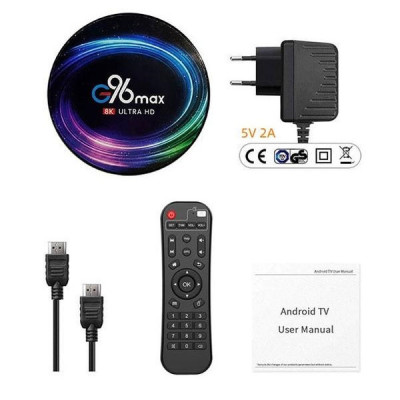 Android Smart TV Box G96 Max W2 4Gb/64GB 4K UltraHD Android 11 Black (3_03395) Android Smart TV Box G96 Max W2 4Gb/64GB 4K UltraHD Android 11 Black (3_03395)