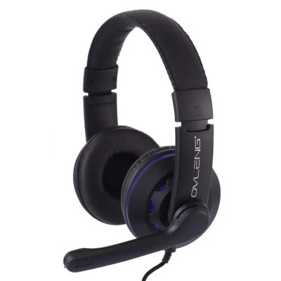 Наушники игровые Ovleng X5 с микрофоном Mini-Jack 3.5 mm Black-Blue (3_02843)