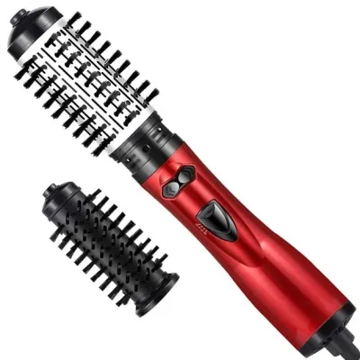 Фен-расчёска для укладки волос Gemei GM-4829 с вращением 1000W Red (3_03462)