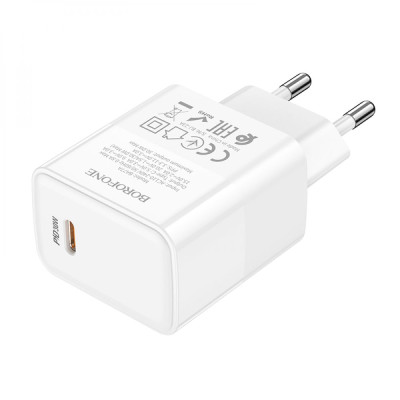 Сетевое зарядное устройство Borofone BA77A Insightful Type-C PD / QC 30W White Сетевое зарядное устройство Borofone BA77A Insightful Type-C PD / QC 30W White