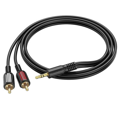 Аудио кабель Borofone BL11 AUX 3.5 мм RCA 1.5 m Black