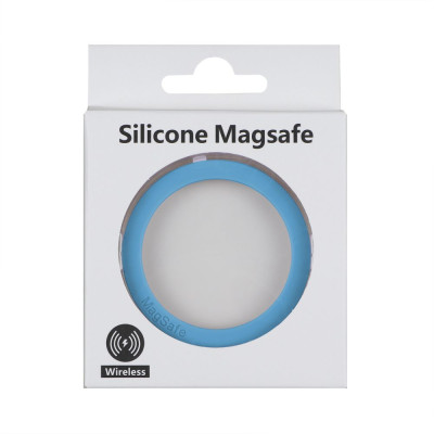 Магнитное кольцо пластина Wuw Silicone MagSafe 0.6 мм iPhone 12/13 Blue Магнитное кольцо пластина Wuw Silicone MagSafe 0.6 мм iPhone 12/13 Blue