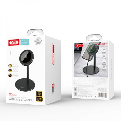 Беспроводная магнитная зарядка XO CX007 технологии Qi / WPC Magsafe для iPhone 12/13/14 15W USB-Type-C Black Беспроводная магнитная зарядка XO CX007 технологии Qi / WPC Magsafe для iPhone 12/13/14 15W USB-Type-C Black