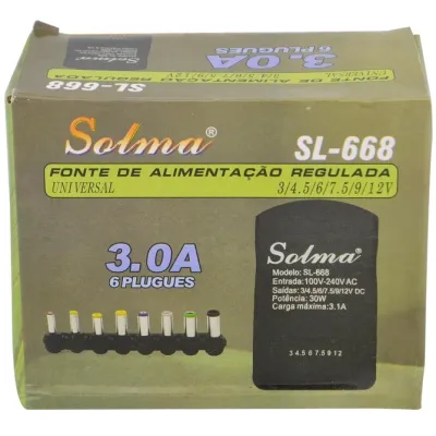 Универсальный блок питания для ноутбуков Solma SL-668 12V 3A 30W 8в1 (3_00978) Универсальный блок питания для ноутбуков Solma SL-668 12V 3A 30W 8в1 (3_00978)