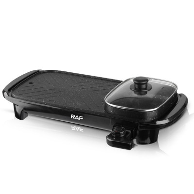 Гриль электрический RAF R.5303 2в1 с ёмкостью для готовки 1500W Black Гриль электрический RAF R.5303 2в1 с ёмкостью для готовки 1500W Black