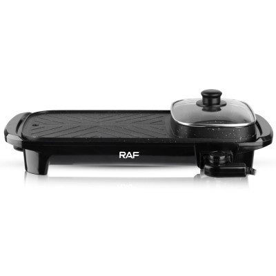 Гриль электрический RAF R.5303 2в1 с ёмкостью для готовки 1500W Black Гриль электрический RAF R.5303 2в1 с ёмкостью для готовки 1500W Black