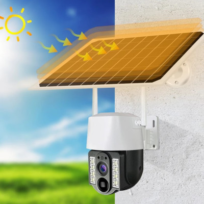 IP камера видеонаблюдения RIAS VC3 Wi-Fi 2MP 4G уличная с солнечной панелью White IP камера видеонаблюдения RIAS VC3 Wi-Fi 2MP 4G уличная с солнечной панелью White