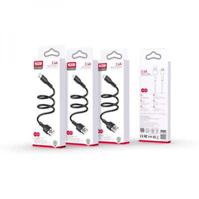 Кабель XO NB230 Rock Series 2.4A USB to Lightning 1 m Черный Кабель XO NB230 Rock Series 2.4A USB to Lightning 1 m Черный