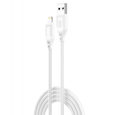 Кабель XO NB235 Zebra series Braided 2.4A USB to Lightning 1 m Белый