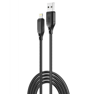 Кабель XO NB235 Zebra series Braided 2.4A USB to Lightning 1 m Черный