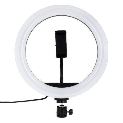 Цветная кольцевая RGB LED лампа MJ26 26см RJB Light 1 крепление,разъем USB Black