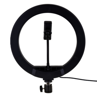 Цветная кольцевая RGB LED лампа MJ26 26см RJB Light 1 крепление,разъем USB Black