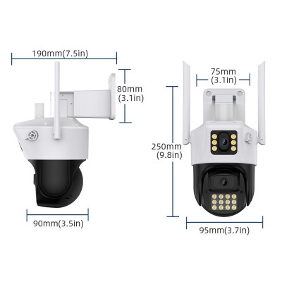 IP камера видеонаблюдения RIAS A23 (iCSee APP) Wi-Fi 2 объектива 3MP+3MP уличная с удаленным доступом IP камера видеонаблюдения RIAS A23 (iCSee APP) Wi-Fi 2 объектива 3MP+3MP уличная с удаленным доступом