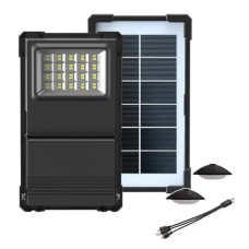 Портативная система освещения GDTimes GD-07a 2 LED лампы + солнечная панель с прожектором 3000 mAh