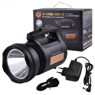 Фонарь ручной аккумуляторный RIAS TD-6000A 30W-T6 Black Фонарь ручной аккумуляторный RIAS TD-6000A 30W-T6 Black