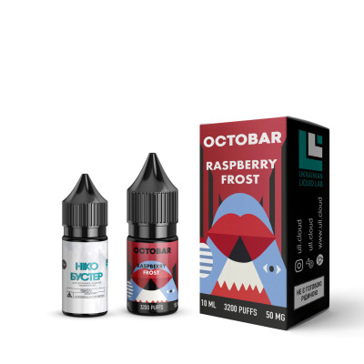 Набор заправки для самозамеса солевой Octobar Raspberry Frost 10 мл 50 мг Малина Айс (11267-hbr)