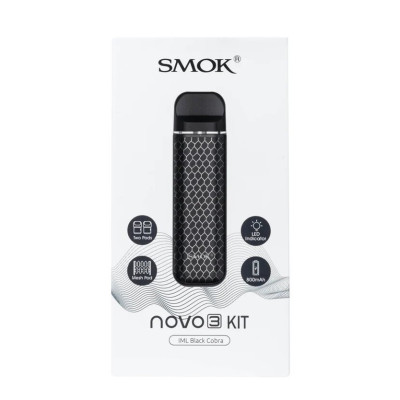 Под-система Smok Novo 3 Pod System 800mAh 1.7ml Black Cobra (10972-hbr) Под-система Smok Novo 3 Pod System 800mAh 1.7ml Black Cobra (10972-hbr)