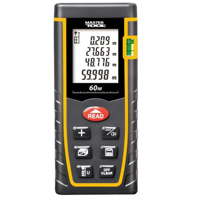 Дальномер лазерный MASTERTOOL до 60 м ± 2 мм/м пам'ять 30 клас лазера I IP54 (30-0960)