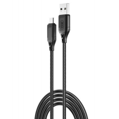 Кабель XO NB235 Zebra series Braided 2.4A USB to Micro 1 m Черный