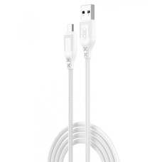 Кабель XO NB235 Zebra series Braided 2.4A USB to Micro 1 m Белый