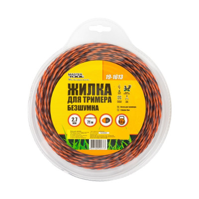 Леска для триммера бесшумная MASTERTOOL SPIRAL 2.70 мм 71 м двухцветная (19-1613) Леска для триммера бесшумная MASTERTOOL SPIRAL 2.70 мм 71 м двухцветная (19-1613)
