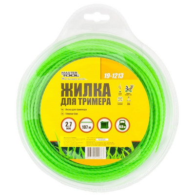 Леска для триммера MASTERTOOL Квадрат крученный 2,70 мм 107 м (19-1213) Леска для триммера MASTERTOOL Квадрат крученный 2,70 мм 107 м (19-1213)