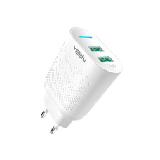 Зарядное устройство Yoki Led Series YK-2.4Dual Auto-ID USB-A DC 5V⎓2.1A 5V⎓2.4A 12W Max White