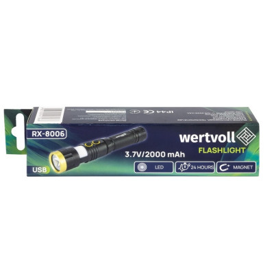 Фонарь магнитный WERTVOLL IP44 Li-ion 2000 mAh/t 8 режимов LED+WHITE/RED/BLUE (RX-8006) Фонарь магнитный WERTVOLL IP44 Li-ion 2000 mAh/t 8 режимов LED+WHITE/RED/BLUE (RX-8006)