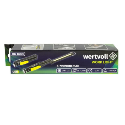 Фонарь инспекционный магнитный складной WERTVOLL CREELED/COBLED IP44 Li-ion 2000 mAh/t (RX-8009) Фонарь инспекционный магнитный складной WERTVOLL CREELED/COBLED IP44 Li-ion 2000 mAh/t (RX-8009)
