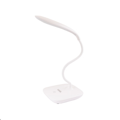 Лампа настольная сенсорный включатель MASTERTOOL 125х100х350 мм COB LED 3 режима USB 3xAA ABS White (94-0815)