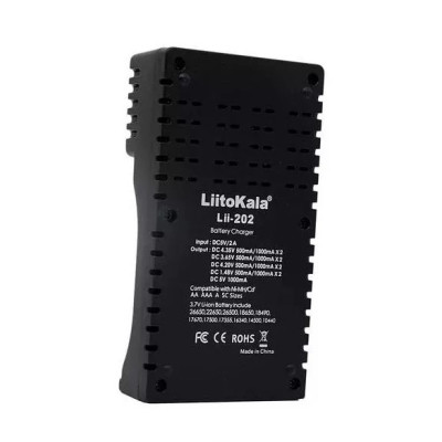 Зарядний пристрій LiitoKala Lii-202 2 слоти Чорний (1478481211) Зарядний пристрій LiitoKala Lii-202 2 слоти Чорний (1478481211)