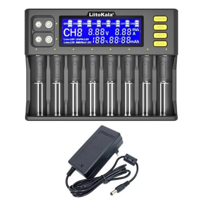 Заряднoe устройство LiitoKala Lii-S8 10 каналов Черный (1480503617)