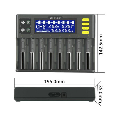 Заряднoe устройство LiitoKala Lii-S8 10 каналов Черный (1480503617)